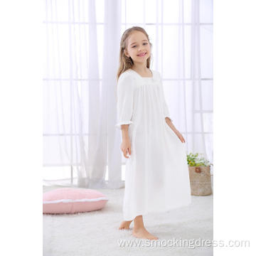 Girls' Nightdress Girls Summer Short Sleeve Thin Cotton